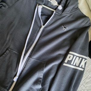 Pink zip up sweater